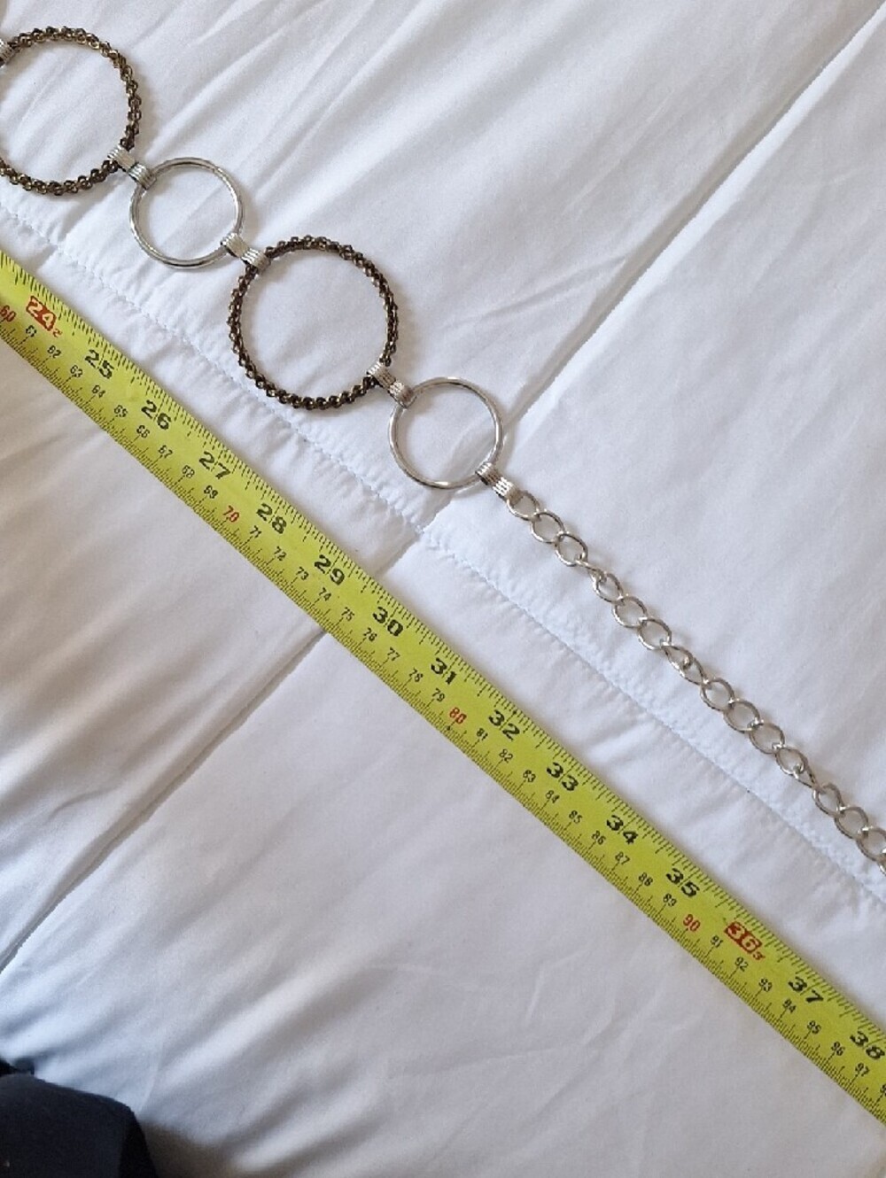 Silver and Bronze Ring Chain Waist Belt - Women Accessories - Picture 10 of 13